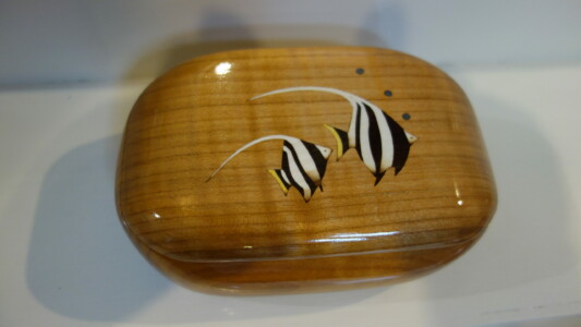 Marqueterie couple poissons tropicaux Couple poissons tropicaux